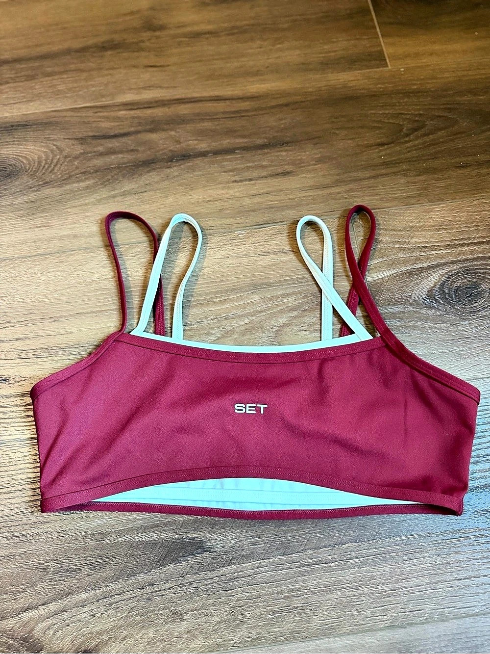 Set Active Burgundy and Teal Sports Bra